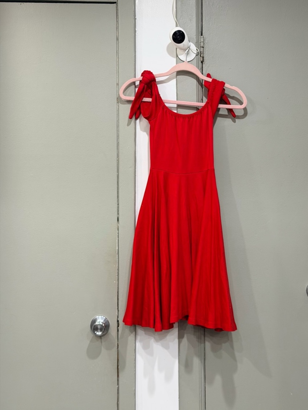 Kids Red Tie-Shoulder Dress